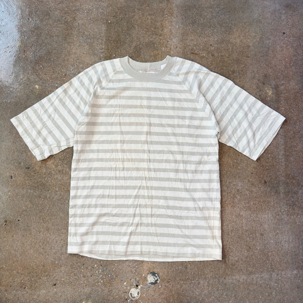 Minerals by 212 Degrees Mens XL Striped Raglan T-Shirt Sand White Made in USA